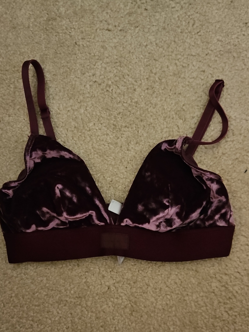 PINK Victoria's Secret Velvet Bralette in Plum